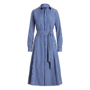 Polo Ralph Lauren Blue & White Striped Belted Shirt Dress